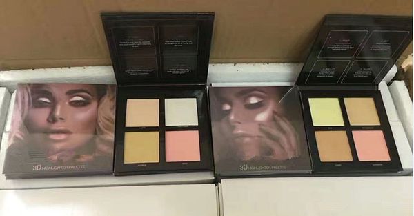 

New makeup 3d highlighter glow kit 4 color palette golden and and pink and dhl gift