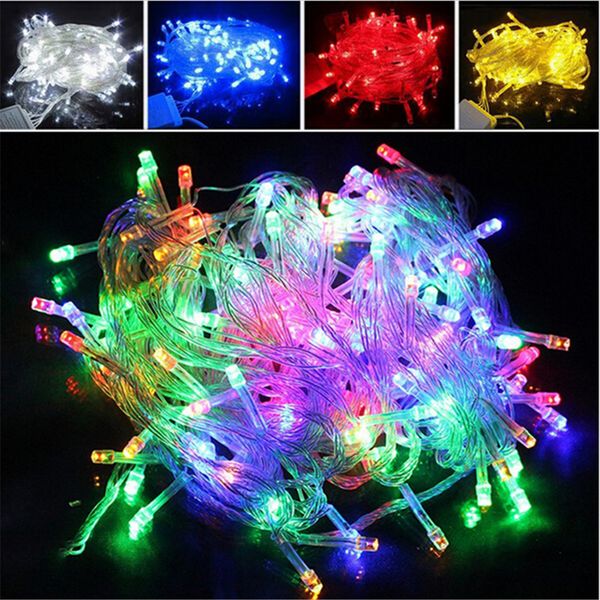 

рождество светодиодные строки свет 100 шт. 9 цветов 10 м 100led xmas led фея огни рождество/свадьба/партии украшения мерцание света 110 в 22
