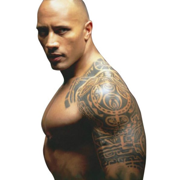 

Оптовая водонепроницаемый татуировки наклейки борец Дуэйн Джонсон половина Тотем татуировки рука стикер плеча украшения временные татуировки наклейки