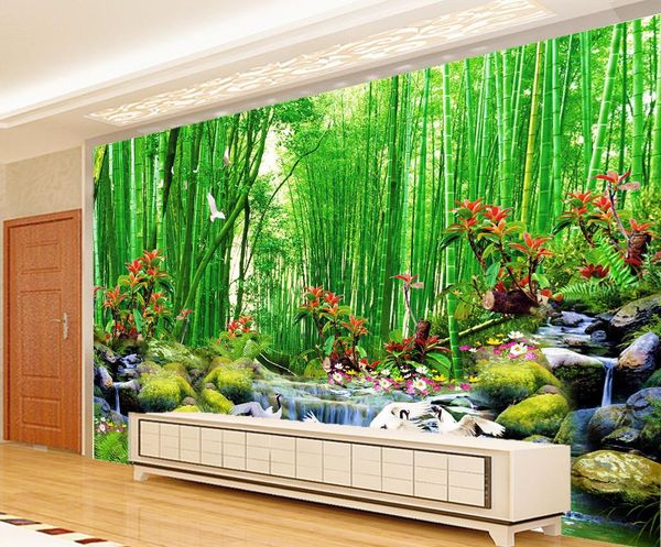 

bluxury european modern amboo forest fairyland tv wall decoration painting mural 3d wallpaper 3d wall papers for tv backdrop
