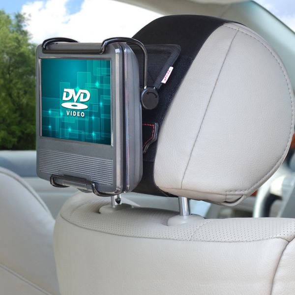 Titular TFY Universal Car Headrest Monte com ângulo fechado ajustável Segurar Grampo para 7 - 10 polegadas tela giratória leitores de DVD portáteis, Preto