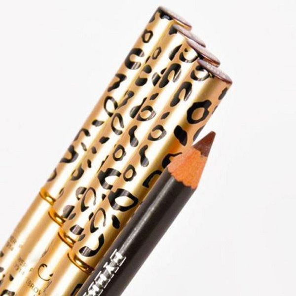 Neue Leopard Frauen Augenbrauen Wasserdicht Schwarz Braun Bleistift Mit Pinsel Bilden Eyeliner 5 farben für wählen 5 teile/los