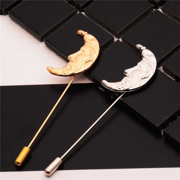 

wholesale- 2016 mens suit brooch pins for party wedding moon brooch fashion jewelry, Gray