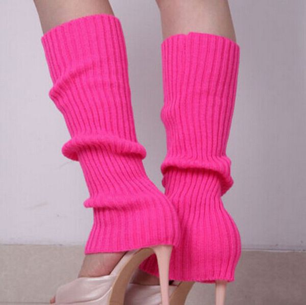 

wholesale-2016 korea socks kneepad women's ladies' warm wool knit crochet winter leg warmer socks ddeep pink ing, Black;white