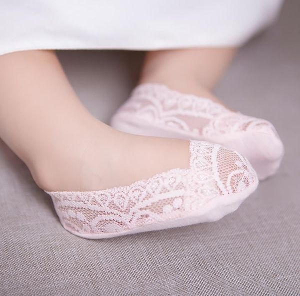 

baby kids lace socks girls princess ankle socks children cotton sock foot cover silicon bottom anti slip babies socks 5 colors 12574, Pink;yellow