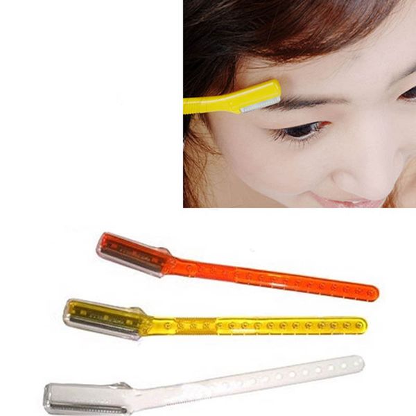 

wholesale- 3pcs/lot makeup black facial face tool eyebrow razor trimmer blade shaver for women lady red yellow white brand new