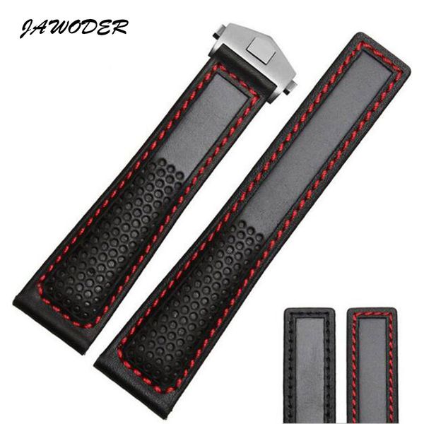 

JAWODER ремешок для часов 22 мм отверстия шаблон водонепроницаемый дышащий натуральн