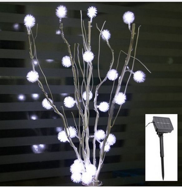 Luce natalizia a LED solare palla di neve rami di albero luce 25 pezzi Maomao LED palla 50 cm altezza pioggia esterna impermeabile