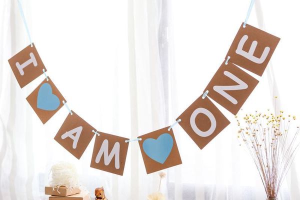 

1st birthday i am one banner for boy or girl - first birthday decorations
