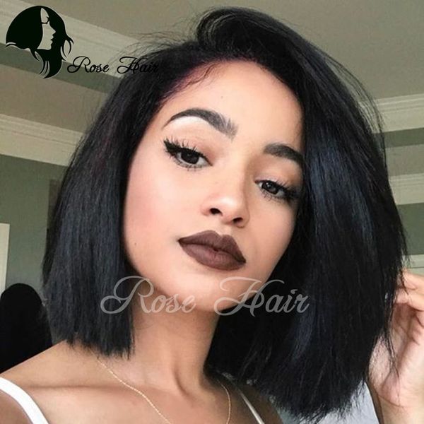 Peruvian Virgin Human Hair Full Lace Bob Wigs For Black Women
