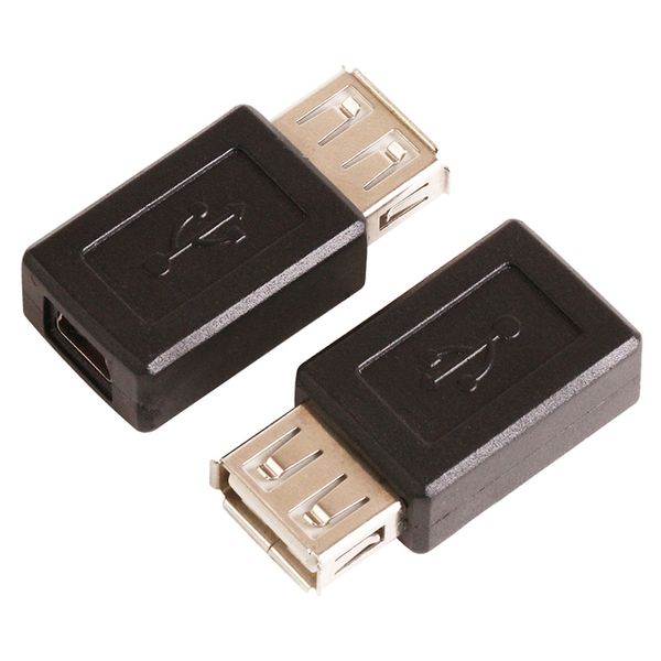 Atacado 500 pçs / lote Mini USB 5pin Fêmea para USB Um tipo 2.0 Adaptador de Extensão do Conector Fêmea Frete Grátis