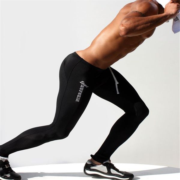 

wholesale-aqux 2016 quick dry mens sweat long pants tight pants men fashion full length trousers men casual pencil sweatpants stretch, Black