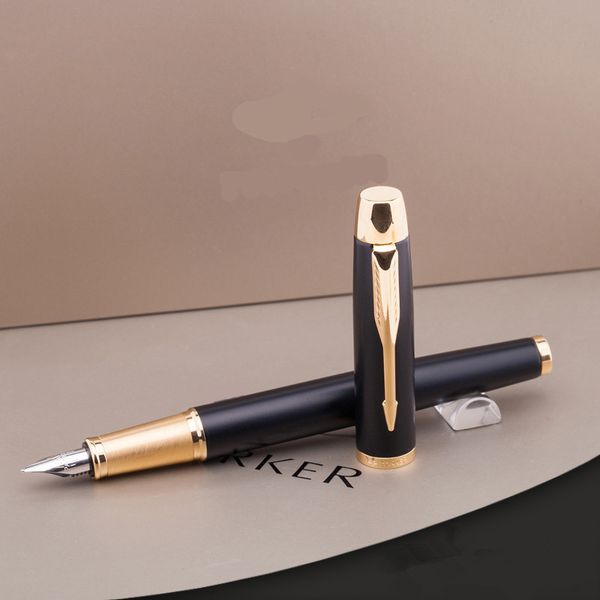 

metal im series matte black with golden trim m nib fountain pen