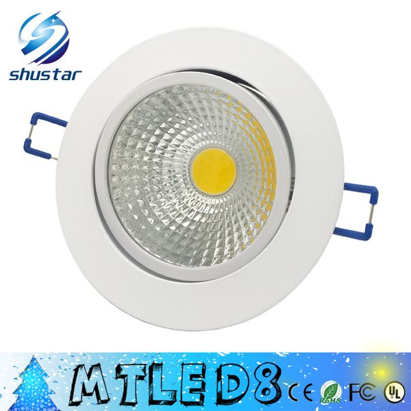 

led downlight aluminium dimmable 9w 12w 15w 18w 21w 25w cob spot light warm white/cold white ac 85-265v recessed ceiling lighting