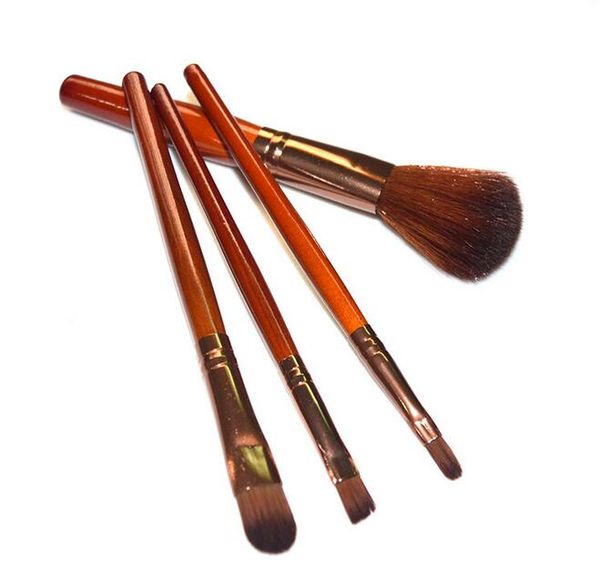

4pcs wood handle makeup brushes set cosmetic kit powder eyebrow blush make up brushes styling tools face care