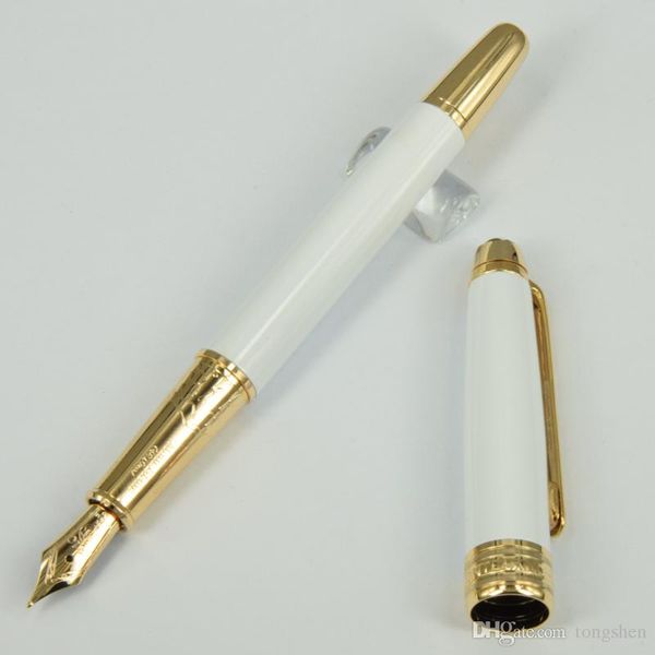 

1 pcs luxury germany brand pen 163 series white ceramic fountain pen golden/silver clip mb fountain pens with series number