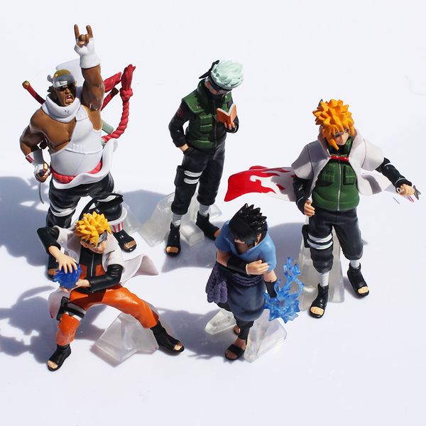 

5 pcs /set naruto action figure classic toys cool naruto kakashi sasuke uzumaki figure anime model for baby kids wj434