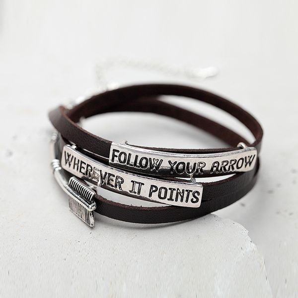 

multi layers letters leather bracelet factory price delicate handmade bracelet jewelry punk retro style women girls' gift