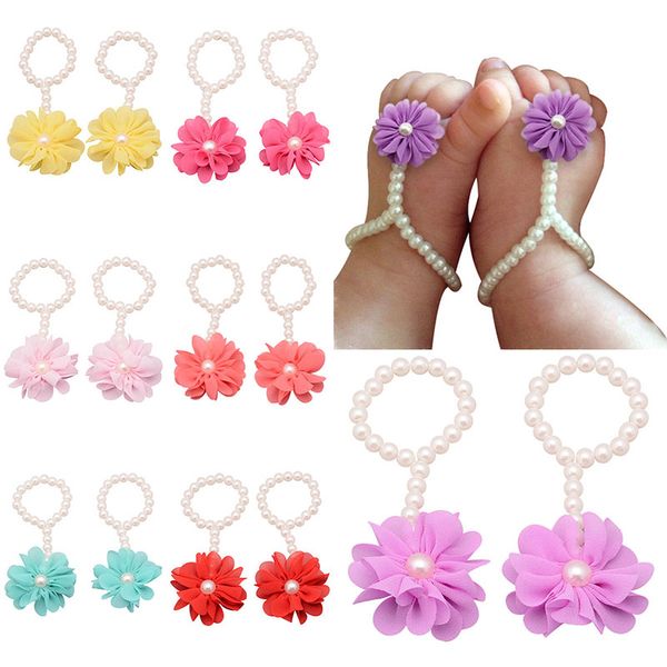 

детские щиколотке европейский жемчуг обувь цветок ножки детские ноги ювелирные изделия новорожденный фотография реквизит девушки браслет мод, Red;brown