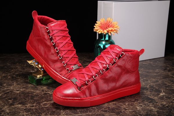

high wrinkled leather mixed colors fashion red black white designer shoes wholesale arena shoes man casual sneaker