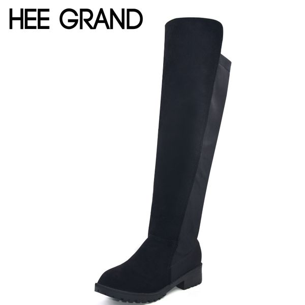 

wholesale-hee grand women's shoes fashion winter women's boots woman over-the-knee boots flat shoes warm long high boots xwx323, Black