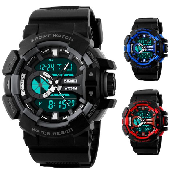 

quartz army outdoor men casual sport watches military digital 1117 analog brand wristwatches led fashion wristwatches skmei mqpec, Slivery;brown