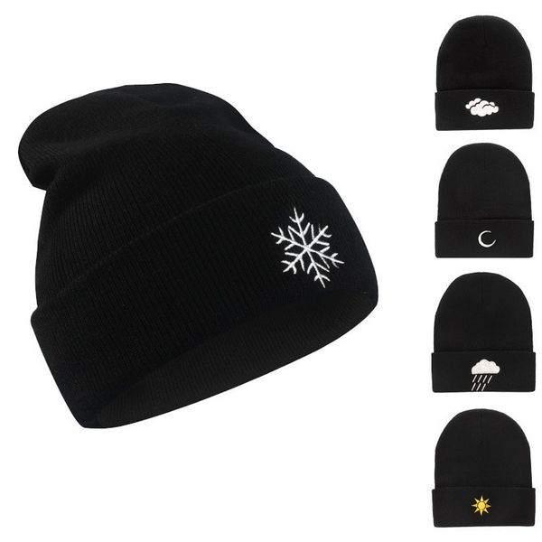 

2017 burst hats fashion men and women wool hat hip hop creative weather situation embroidery knitted hat, Blue;gray