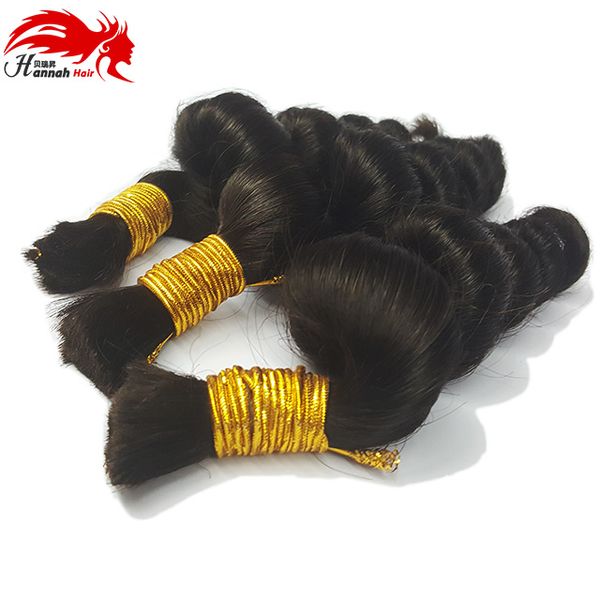 

hannah product loose wave bulk human hair for braiding unprocessed human braiding hair bulk no weft micro mini braiding bulk hair, Black