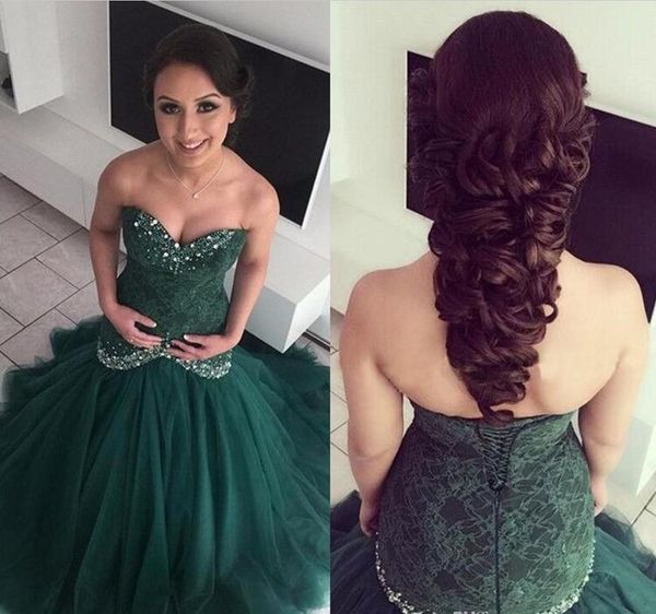 

lace mermaid dresses sweetheart crystal beaded belt green prom gowns corset green bride dresses custom made, Black