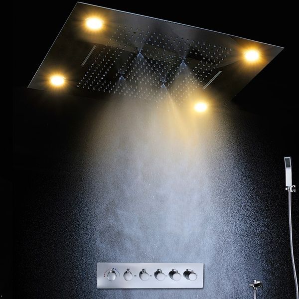 

600x800 led rain hower head large rain led waterfall hower head with embedded ceiling pout bath hower faucet