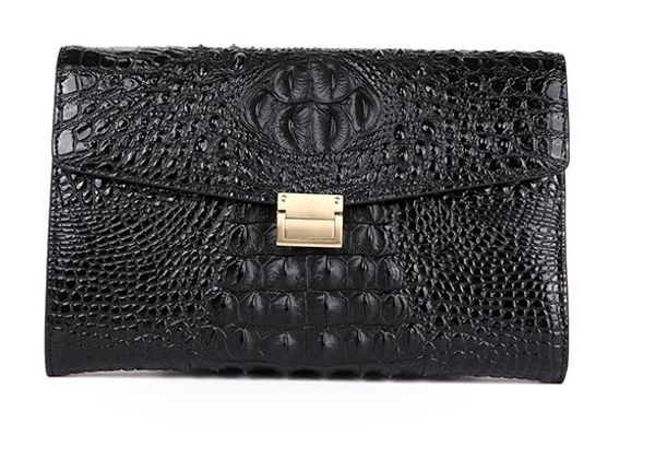 

Top quality Women Clutch bags Imported Crocodile leather surface cow leather inner 28cm wide Envelope bags buisness casual all suitable
