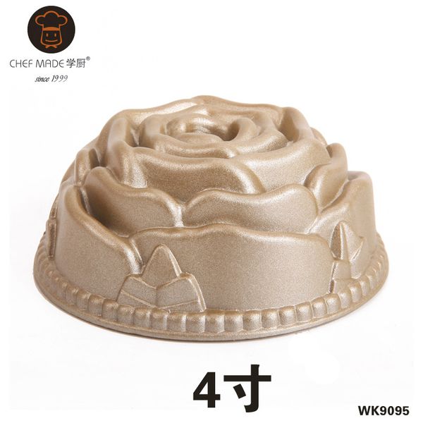 

wholesale- chef made cake pans mini golden rose nonstick cake mold hollow baking pan moule a gateau rond baking dish bakeware