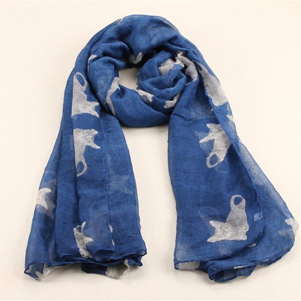 

wholesale- 180*95 cm spring&autumn cute cat scarf women cotton linen shawl beach towel hijab shawl feminino cachecol foulard wraps capes, Blue;gray