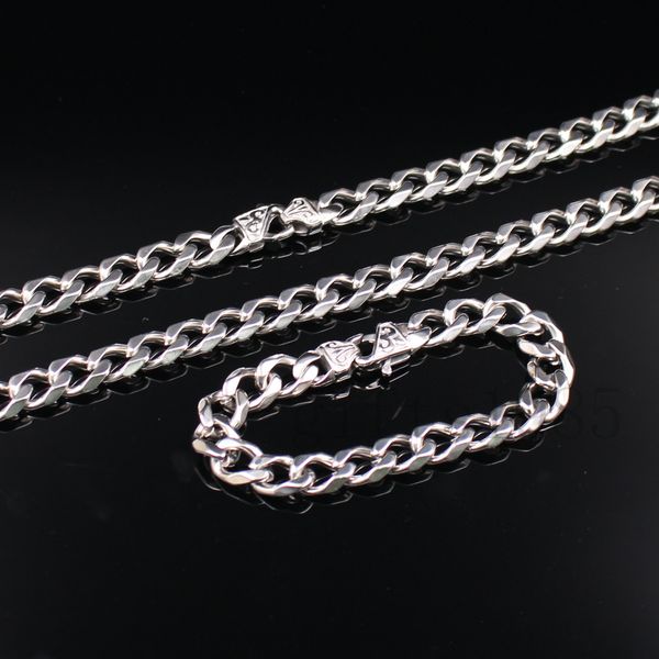 

s.steel finish heavy 15mm miami cuban link chain necklace bracelet various set, Silver