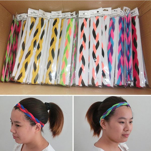 

2017 mix colors 3 rope triple braided mini stretch softball sports headbands, Silver