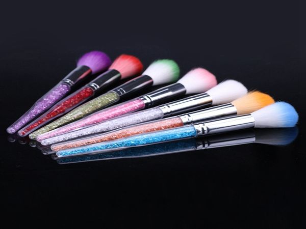 

20pcs/lot nail art dust remover rhinestone long handle brush pen soft cleaner powder uv gel nail art tools, Yellow