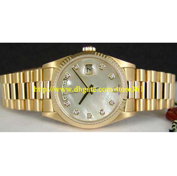 store361 nuovi arrivi orologi New Mens 36mm oro 18kt PRESIDENT MOP quadrante con diamanti - 18238