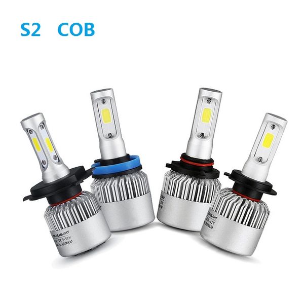 

s2 h4 h7 h13 h11 h1 9005 9006 h3 9004 9007 9012 cob led headlight 72w 8000lm car led headlights bulb fog light 6500k 12v