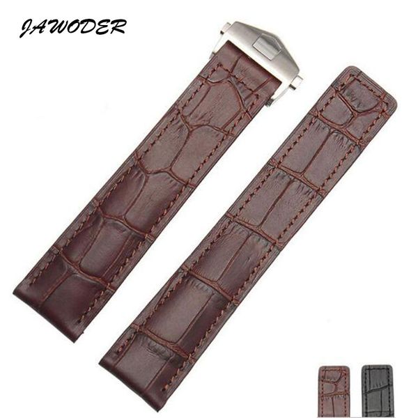 

JAWODER ремешок для часов 19 20 22 мм черный/коричневый натуральная кожа ремешок для час