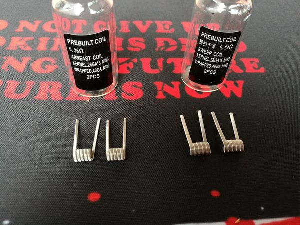 Abreast Coil Sweep Coil NI80 Vorgefertigte Spule Nichrome 80 Draht 0,24 Ohm 0,26 Ohm 2 Stück Vorgefertigte Spulen Vorgefertigte Wickeldrähte Heizung für Mod