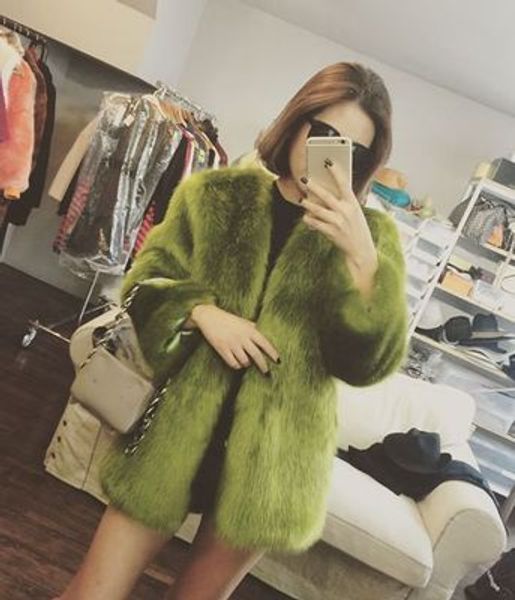 

women fox fur coat n69, Black