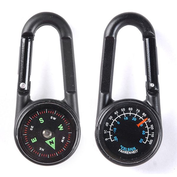 

wholesale-new2015 new multifunctional hiking metal carabiner mini compass + thermometer + keychain in 1 5w3i