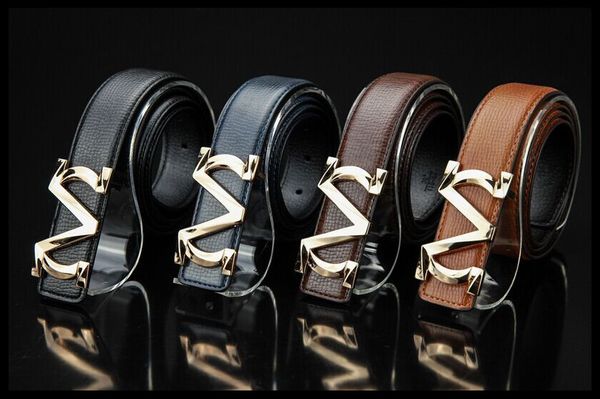 

the new 2017 han edition belt leather belt men leisure fashion business smooth buckle leather belt with high quality, Black;brown