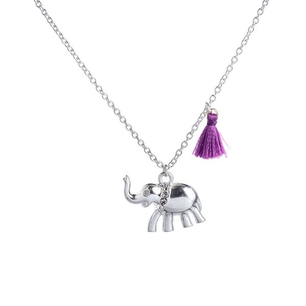 

wholesale lucky elephant pendant necklaces bijoux collares for women men punk animal necklace fashion jewelry, Silver