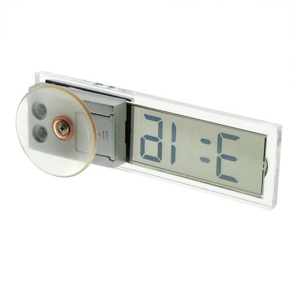 

car electronic clock mini durable transparent lcd display digital with sucker