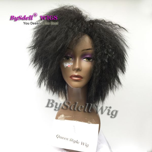 African American Black Woman Short Afro Frizzy Kinky Straight Hair