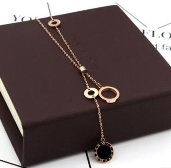 Acheter Collier Ajustable En Chiffres Romains Noir Et Blanc Double Face Collier Femme En Acier Titane Collier Clavicule De 583 Du Szfashiontime