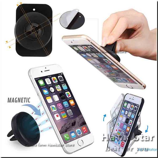 Montagem de carro de Ventilação de Ar Magnética Universal Suporte Do Telefone Celular Para Telefone Moblie iPhone 6 S 7 Mais Um Passo de Montagem best seller