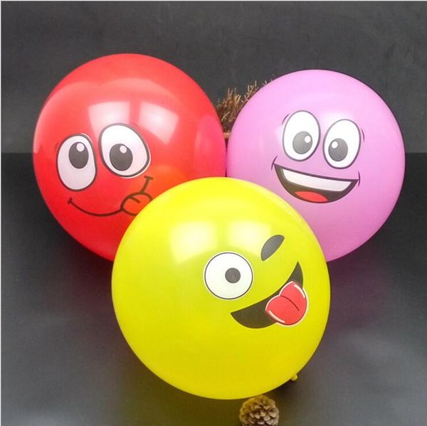 

eco-friendly party decoration 12 inch inflatable balls for multicolor cartoon face expression latex party balloons random air balloons