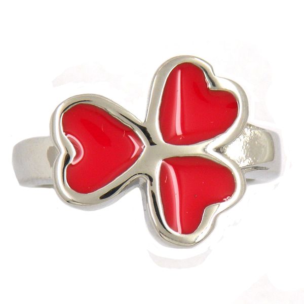

fanssteel stainless steel vintage mens or wemens jewelry signet classic enamel heart flower love nature ring fashion plant ring 12w61r, Silver